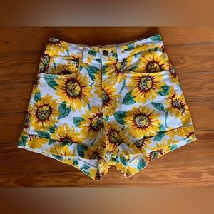 American apparel sun flower high waisted jeans shorts size 26/27